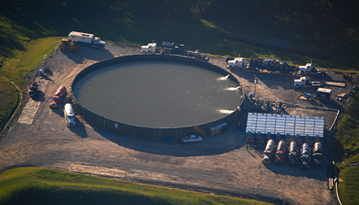 water transfer frac site